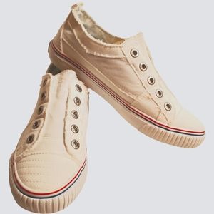 Blowfish Malibu Shoes White Red And Blue Womens Size 8